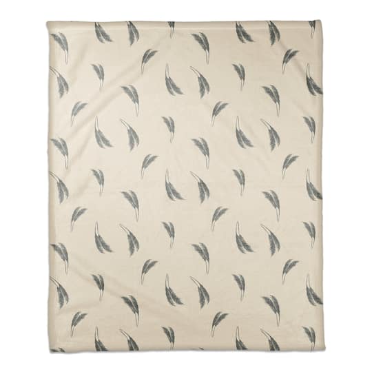 Feather Grass Coral Fleece Blanket